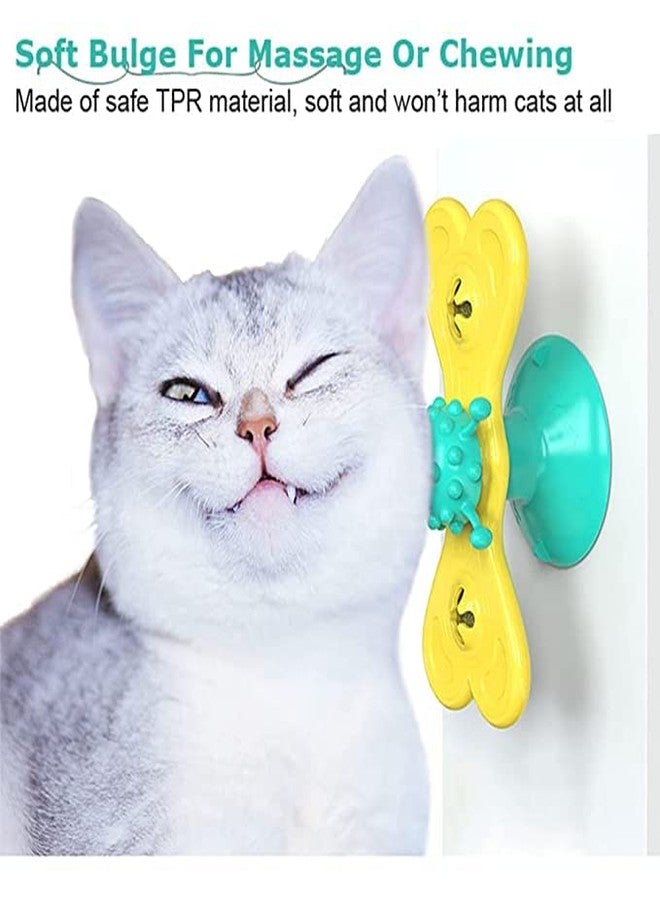 Pups&Pets Durable Non Toxic Plastic Spinning Butterfly Cat Teaser Toy with 2 Catnip Balls Set Cat Turntable Toy Ideal for Playing Cats and Puppy (Colour As Per Available) - Image 4